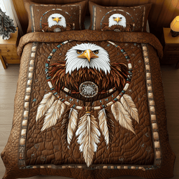 Native American Bald Eagle Dream Catcher Quilted Bedding Set Tribal Dream Duvet Covers Gifts_
