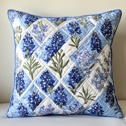 Blooming Patch Quilted Pillow Case Purple Pillows Gifts For Best Friend
