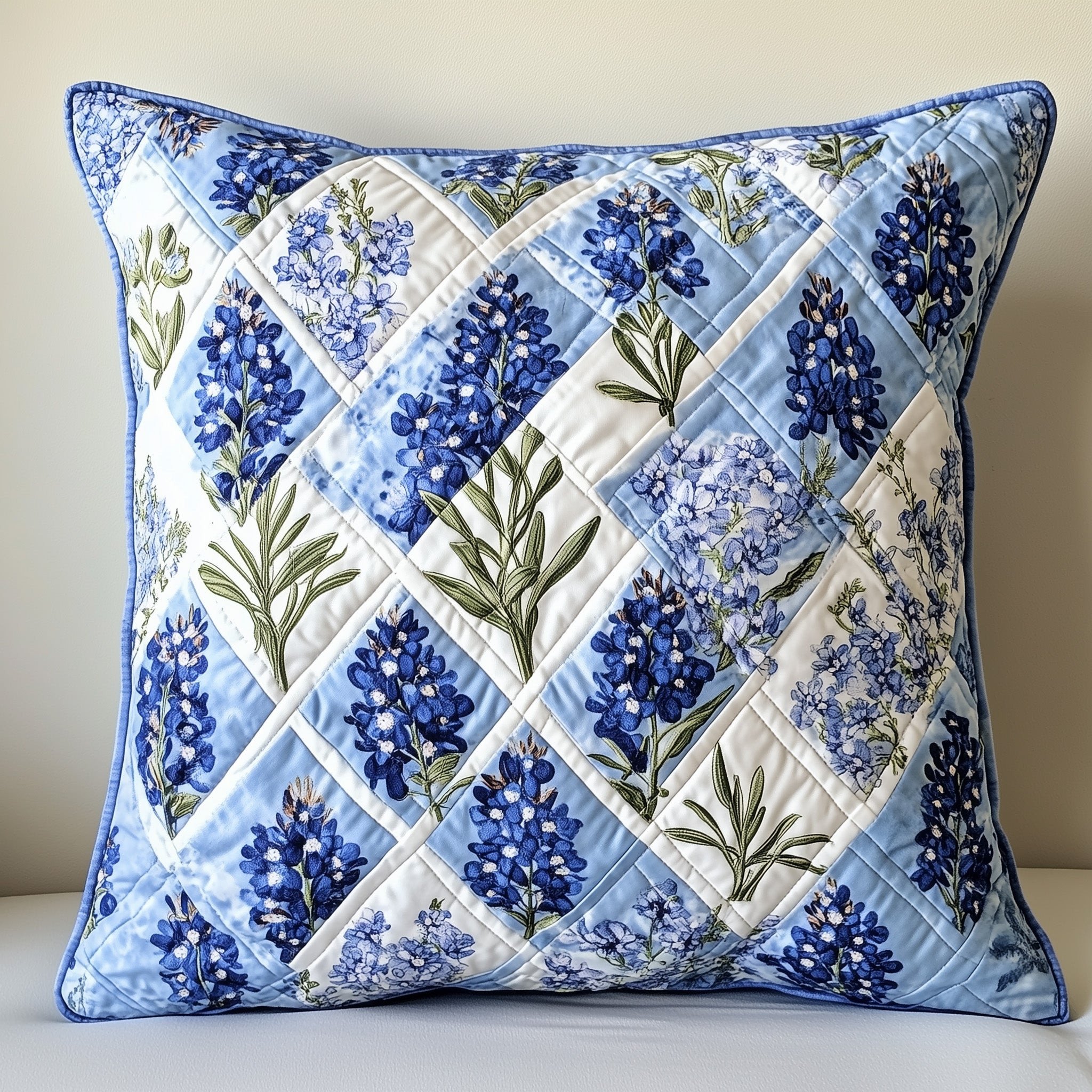 Blooming Patch Quilted Pillow Case Purple Pillows Gifts For Best Friend