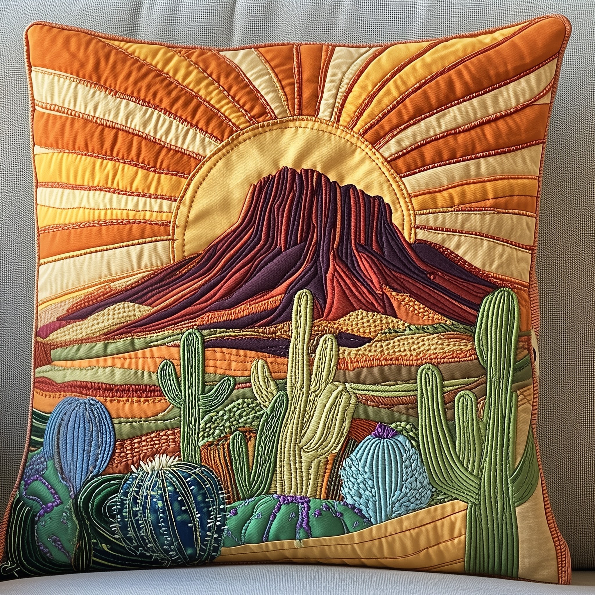 Southwest Spirit Quilted Pillow Case Sunset Pillows Best Gifts For Dad