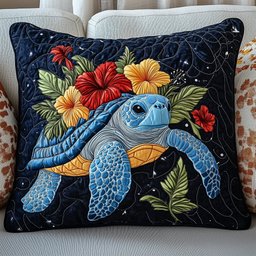 Tropical Turtle Dreams Quilted Pillow Case Decorative Throw Pillows Gift For Women