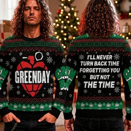Green Day Heart Grenade Ugly Christmas Sweater Green Day Fan Clothes Holiday Xmas Wear