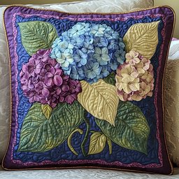 Hydrangea Serenity Haven Quilted Pillow Case Throw Pillow Covers Gifts For Father