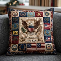 United States Of America Quilted Pillow Case Patriotic Eagle Couch Pillows Gifts For Her