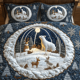 Whimsical Winter Quilted Bedding Set Whimsical Winter Bedspreads King Christmas Gifts