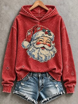 Christmas Print Casual Hoodie Women_s Xmas Holiday Apparel Gifts For Sister