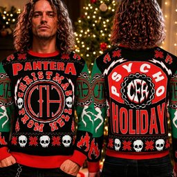 Pantera Band Christmas From Hell Ugly Christmas Sweater Pantera Holiday Clothing