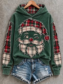 Christmas Santa Claus Art Hoodie Women_s Cute Christmas Clothing Gifts For Girlfriend