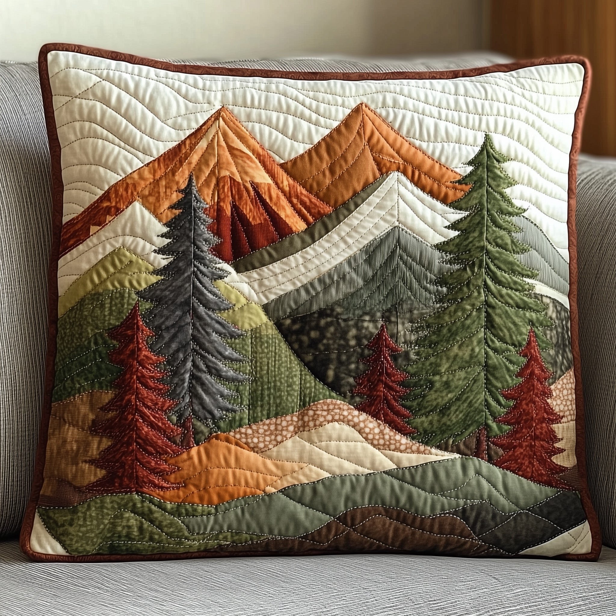 Forest Vibe Quilted Pillow Case Decorative Throw Pillows Thoughtful Gifts For Father