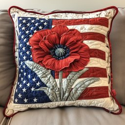 Patriot Petal Quilted Pillow Case Modern Throw Pillows Gifts For Daughter