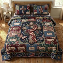 Redeemed Grace Quilted Bedding Set Christian Deer In Forest Twin Duvet Covers Gift Idea