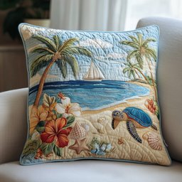Tropical Beach Quilted Pillow Case Beach Pillow Covers Father_s Day Gifts