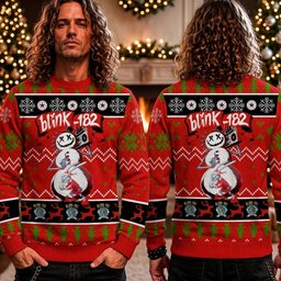 Blink-182 Band Punk Rock Snowman Ugly Christmas Sweater Blink-182 Clothing Xmas Gear