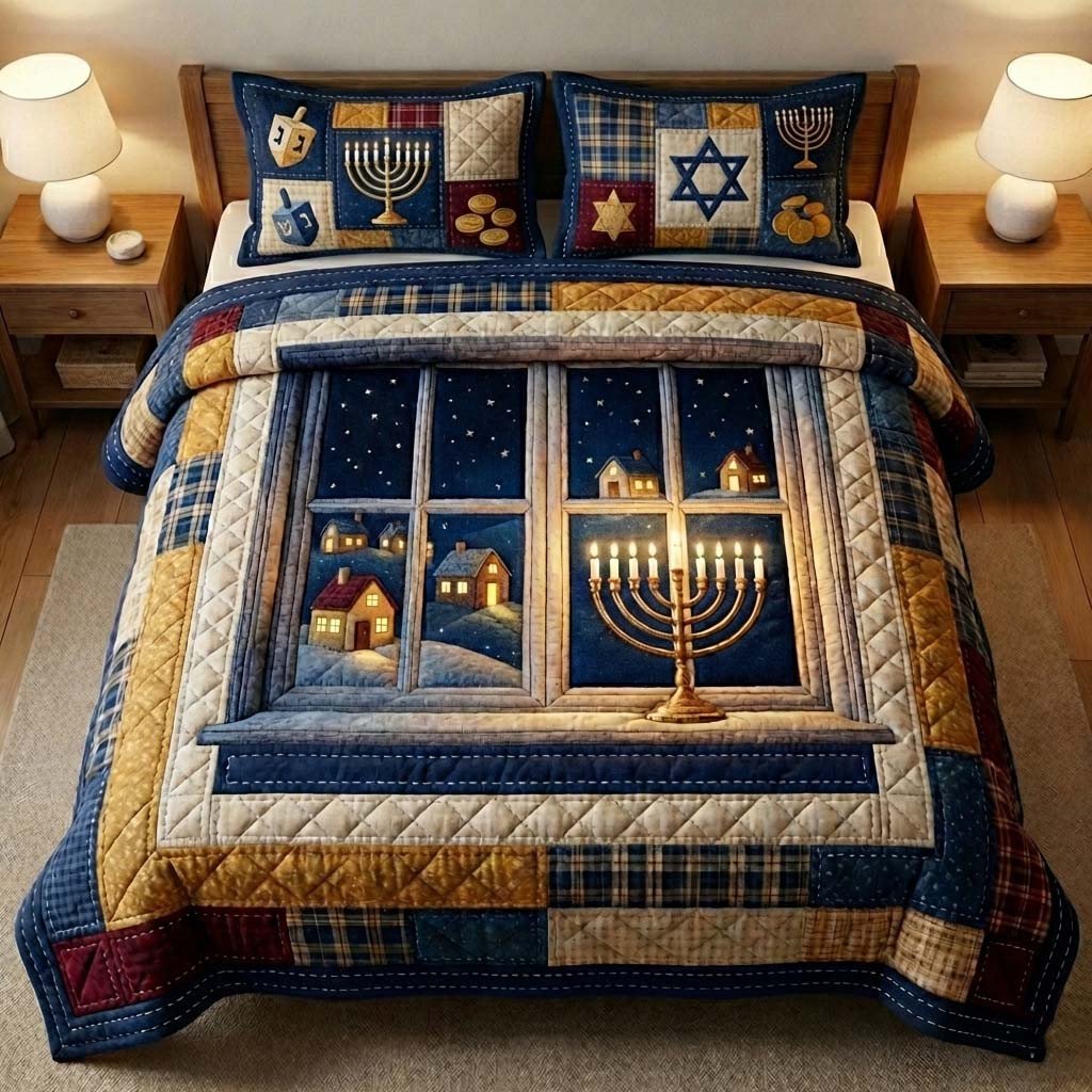 Hanukkah Quilted Bedding Set Unique Home Decor Unique Father_s Day Presents