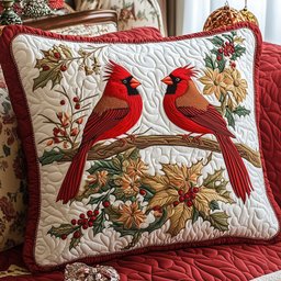 Cardinal Quilted Pillow Case Colorful Throw Pillows Unique Gifts For Sister