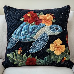 Tropical Turtle Dreams Quilted Pillow Case Throw Pillows For Couch Gifts For Dad