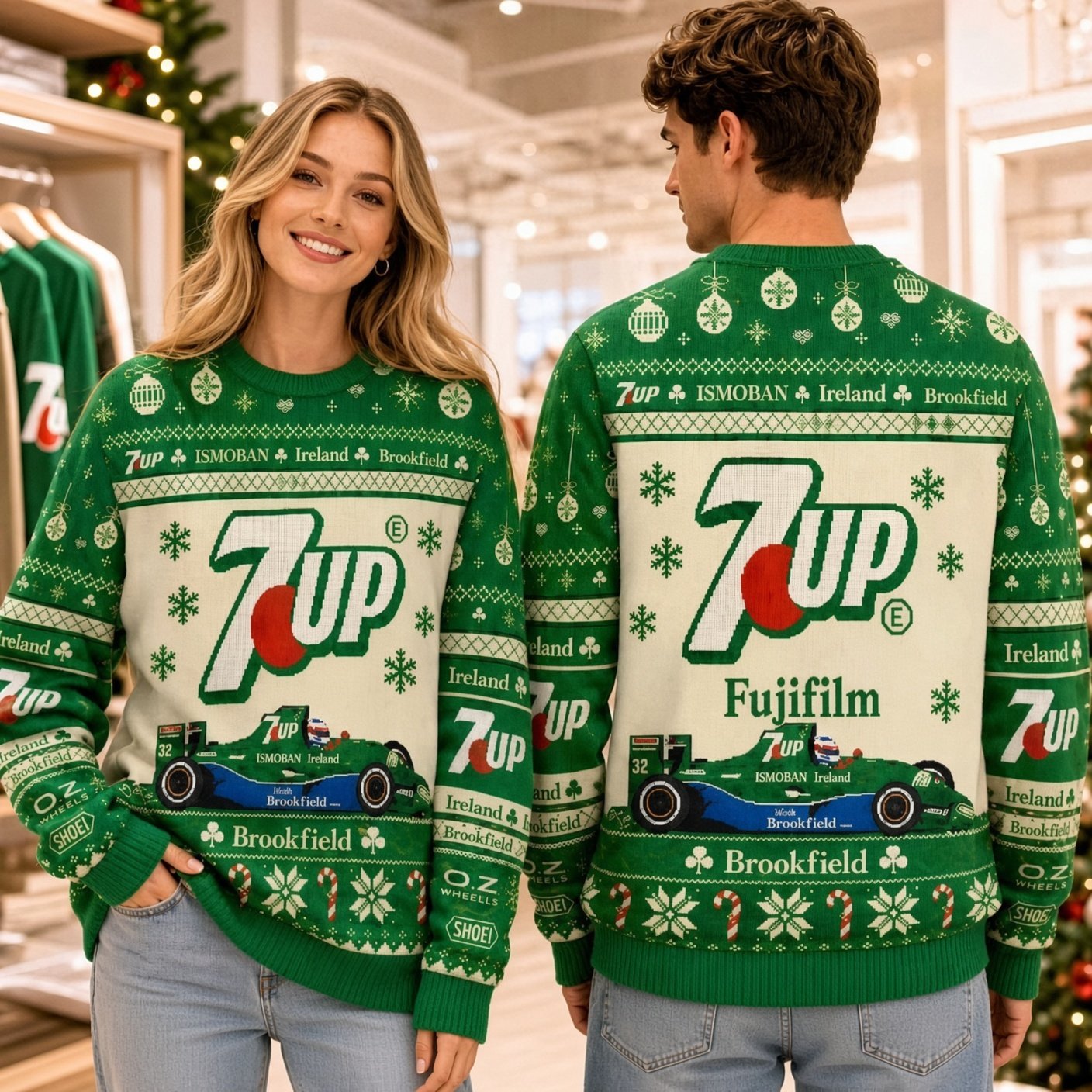 7Up Racing Fujifilm Ireland Brookfield Christmas Tree Ugly Christmas Sweater Xmas Wear