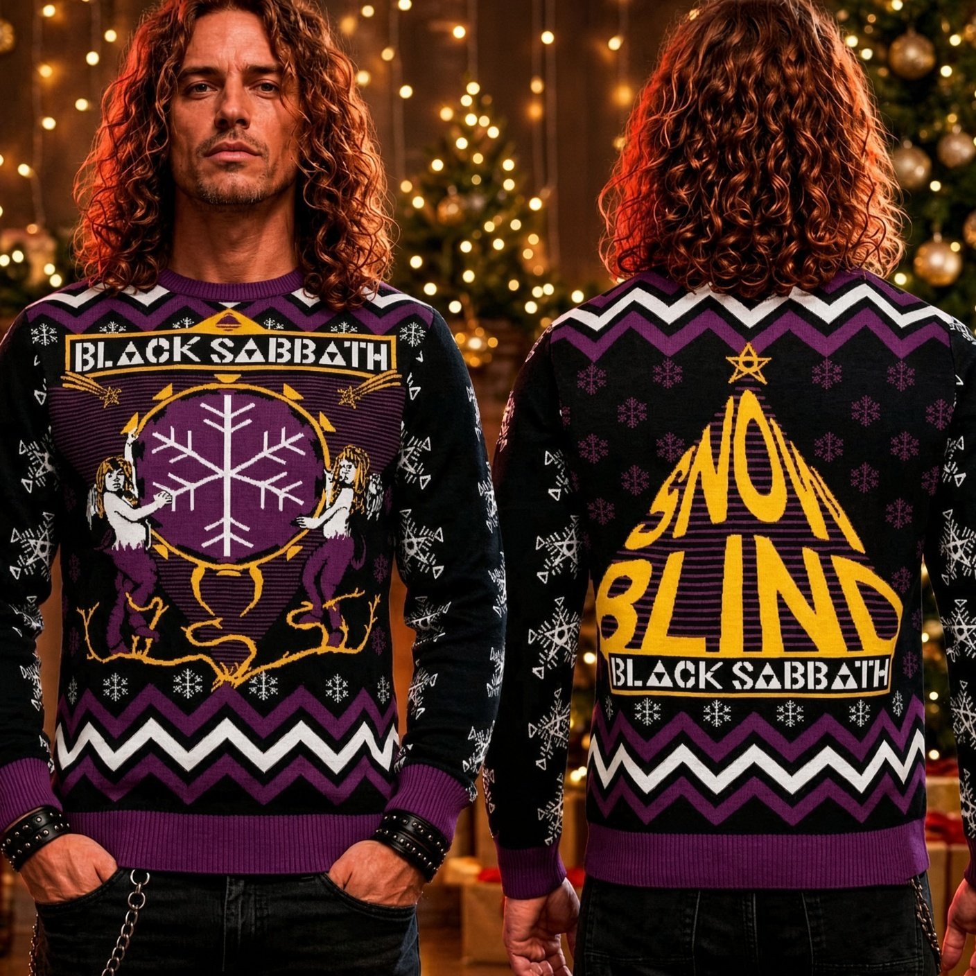 Black Sabbath Rock Band Ugly Christmas Sweater Black Sabbath Fan Apparel Holiday Wear