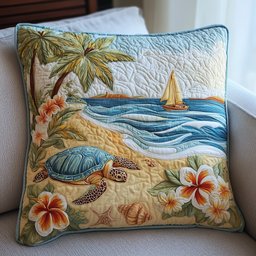Tropical Beach Quilted Pillow Case Decorative Pillows For Sofa Birthday Gift For Women