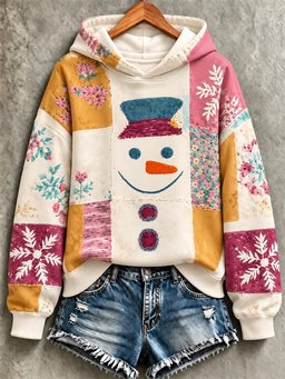 Christmas Print Hoodie Women_s Cute Christmas Clothing Gifts For Daughter