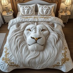Majestic Lion Quilted Bedding Set Luxury Safari Lion Comforter Sets King Queen Bedroom Decor