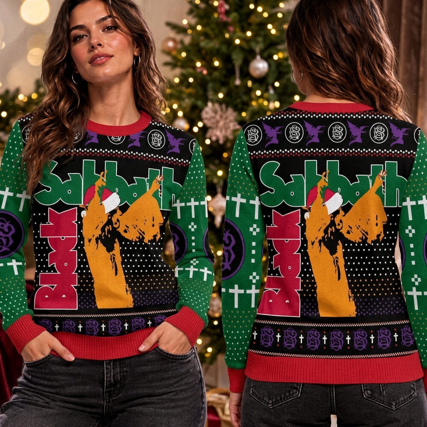 Black Sabbath Heavy Metal Rock Band Ugly Christmas Sweater Black Sabbath Xmas Attire