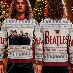 The Beatles Band Photo Ugly Christmas Sweater The Beatles Clothing Holiday Xmas Outfits