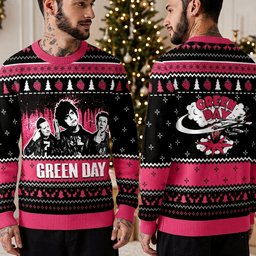 Green Day American Rock Band Ugly Christmas Sweater Green Day Xmas Gear Fan Gift