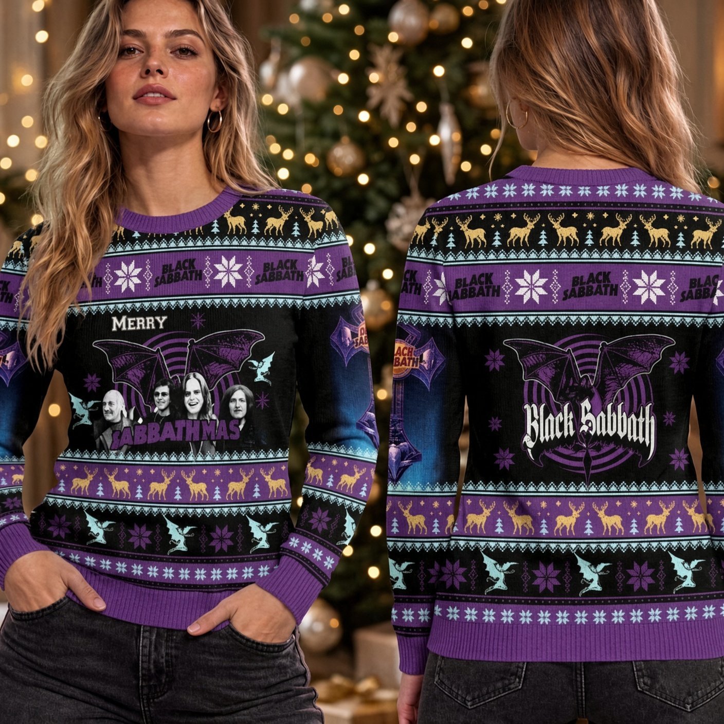 Black Sabbath Merry Sabbathmas Ugly Christmas Sweater Black Sabbath Gear Holiday Outfit