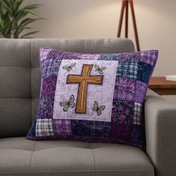Faithful Sunrise Quilted Pillow Case Decorative Pillows For Sofa Gifts For Father