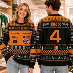 McLaren Formula 1 Team Number 4 Ugly Christmas Sweater Formula 1 Holiday Outfits