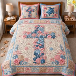 Ocean Bible Quilted Bedding Set Ocean Bible Sea Turtle Duvet Covers Gift For Friend