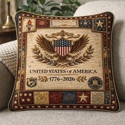 Heritage Patch Quilted Pillow Case United States Of America Couch Pillows Gifts For Dad