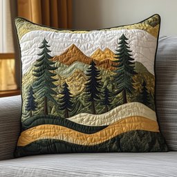 Misty Forest Mountain Quilted Pillow Case Sofa Pillows Gifts For Girlfriend