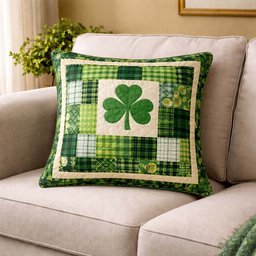 Shamrock Patchwork Quilted Pillow Case Throw Pillows For Couch Gifts For Girlfriend
