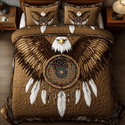 Native American Bald Eagle Dream Catcher Quilted Bedding Set Bald Eagle Duvet Covers Gifts Idea