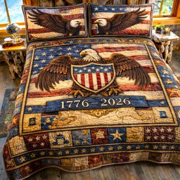 Liberty Spirit Quilted Bedding Set 1776 2026 Patriotic Best Duvet Covers Gift Idea_