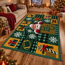 Baylor Bears NCAA Christmas Quilted Area Rug Bears Football Christmas Decor Gift Inspiration