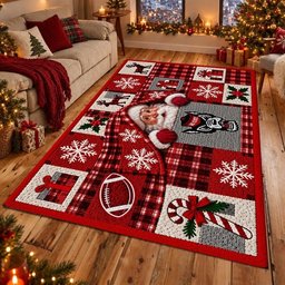 NC State Wolfpack NCAA Christmas Quilted Area Rug Wolfpack Home Decor Christmas Gifts