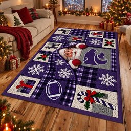 Kansas State Wildcats NCAA Christmas Quilted Area Rug Wildcats Holiday Spirit Decor Gifts
