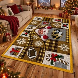 Missouri Tigers NCAA Christmas Quilted Area Rug Tigers Fan Decor Gift For Kids