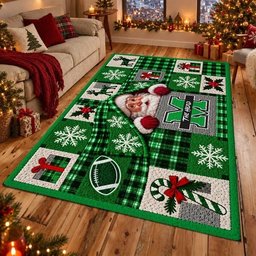 Marshall Thundering Herd NCAA Christmas Quilted Area Rug Herd Fan Decor Christmas Gifts