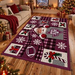 Texas A&M Aggies NCAA Christmas Quilted Area Rug Aggies Football Pride Christmas Gifts