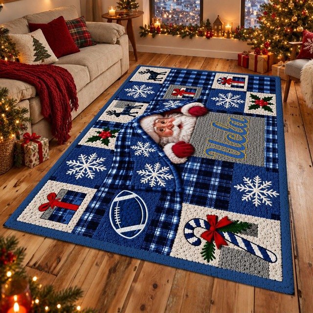 Ucla Bruins NCAA Christmas Quilted Area Rug Bruins Fan Decor Christmas Gifts