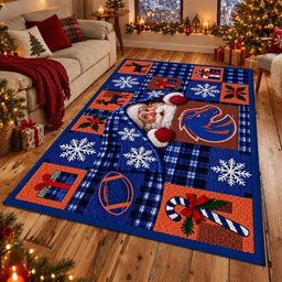 Boise State Broncos NCAA Christmas Quilted Area Rug Boise State Sports Decor Gift For Wife