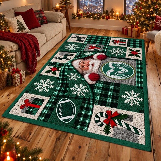 Colorado State Rams NCAA Christmas Quilted Area Rug Rams Tailgate Decor Christmas Gifts
