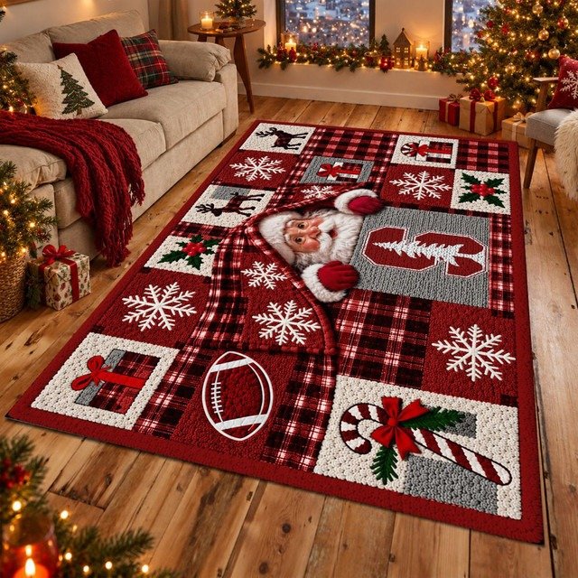 Stanford Cardinal NCAA Christmas Quilted Area Rug Cardinal Home Decor Gift Guide