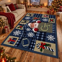 Georgia Tech Yellow Jackets NCAA Christmas Quilted Area Rug Georgia Tech Holiday Decor Gifts