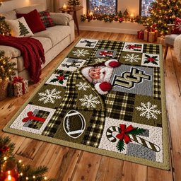 Ucf Knights NCAA Christmas Quilted Area Rug 1. Knights Home Decor Gift For Christmas