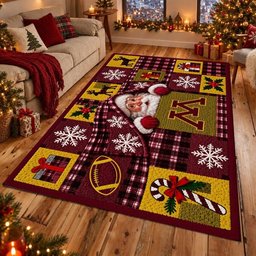 Minnesota Golden Gophers NCAA Christmas Quilted Area Rug Minnesota Sports Decor Gift Ideas